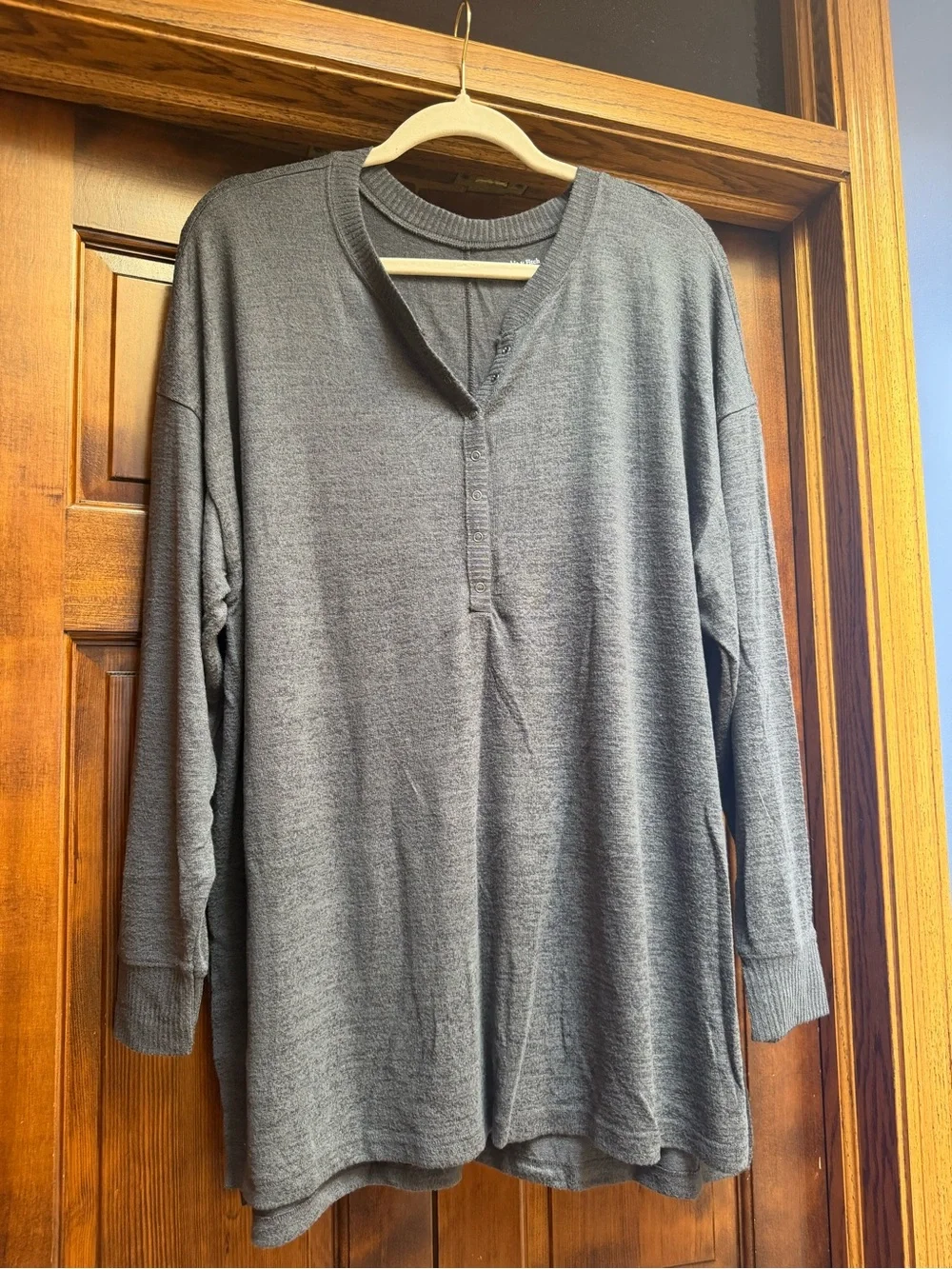 Abercrombie & Fitch Women’s Soft Boyfriend Henley Shirts-Navy, Olive, Burgundy